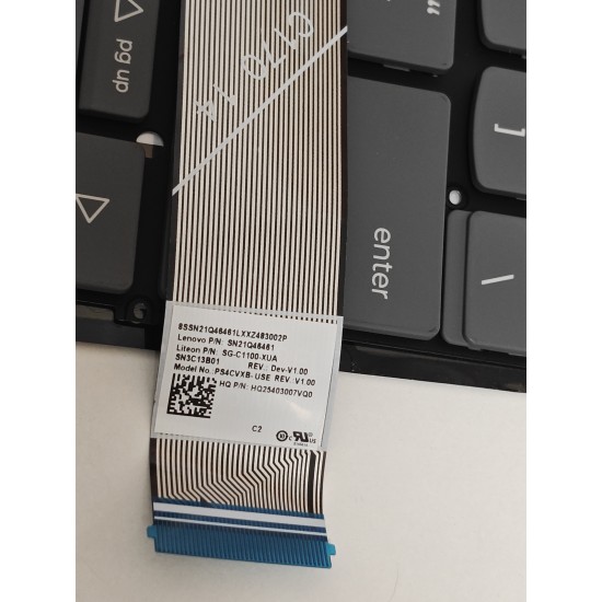 Tastatura Laptop 2-in-1, Lenovo, Yoga 7 14IIL10 Type 83JQ, iluminata, gri, layout US