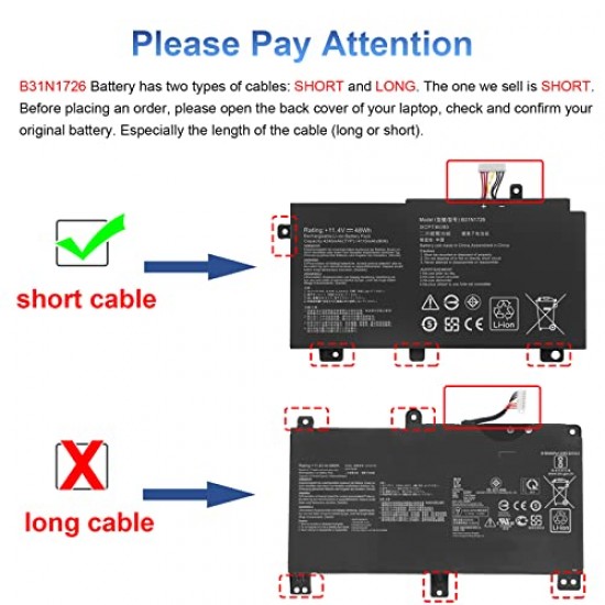 Baterie Laptop, Asus, TUF Gaming FX504, FX504GD, FX504GE, FX504GM, 3ICP7/60/80, B31N1726, 11.4V, 4240mAh, 48Wh