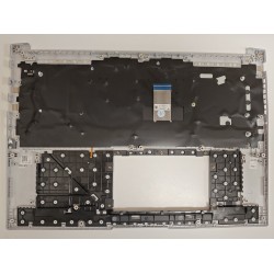Carcasa superioara cu tastatura palmrest Laptop, Asus, Vivobook Pro 16 K6602Z, K6602ZC, K6602ZE, NB6177, HQ20722061000, iluminata, argintie, layout US