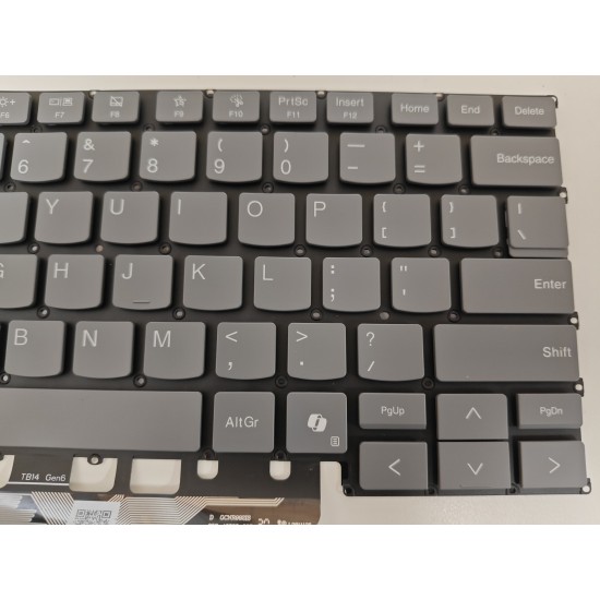 Tastatura Laptop, Lenovo, ThinkBook 14 G6 ABP Type 21KJ, iluminata, gri, layout US