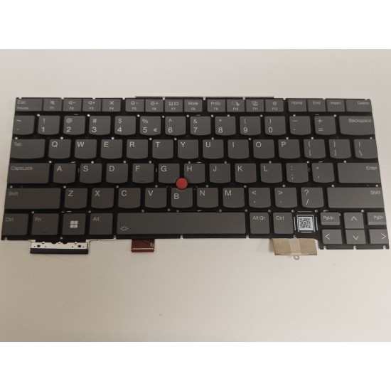 Tastatura Laptop 2-in-1, Lenovo, ThinkPad 5M11R39416, 5M11R39493, 5M11R38857, 5M11R38932, 5M11R39498, 5M11R39420, 5M11R38861, 5M11R38936, iluminata, Luna Grey, layout US
