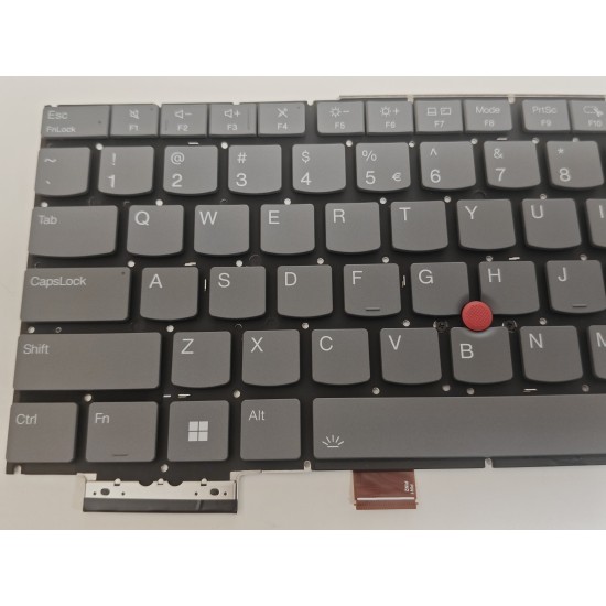 Tastatura Laptop 2-in-1, Lenovo, ThinkPad 5M11R39416, 5M11R39493, 5M11R38857, 5M11R38932, 5M11R39498, 5M11R39420, 5M11R38861, 5M11R38936, iluminata, Luna Grey, layout US
