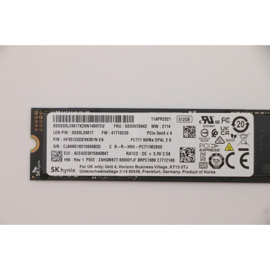 Solid State Drive (SSD) SK Hynix, 512GB, PCIe Gen 4.0 x 4, NVMe M.2, HFS512GDE9X081N, SS0L24817, 3400 MB/s, 2900 MB/s, Laptop/Desktop