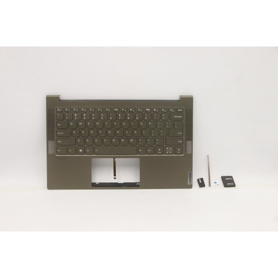 Carcasa superioara cu tastatura palmrest Laptop, Lenovo, Yoga Slim 7-14ITL05 Type 82A3, 82HA, 82A6, 5CB1B05348, 4BLS2TALV70 3A, iluminata, Dark Moss, layout US