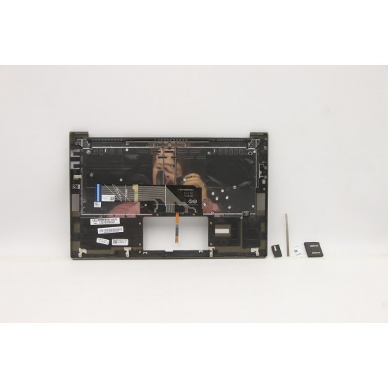 Carcasa superioara cu tastatura palmrest Laptop, Lenovo, Yoga Slim 7-14ITL05 Type 82A3, 82HA, 82A6, 5CB1B05348, 4BLS2TALV70 3A, iluminata, Dark Moss, layout US