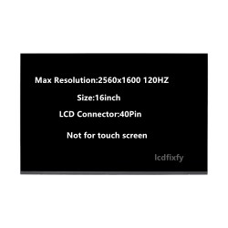 Display Laptop, Dell, Inspiron 16 Plus 7640, P125F, P125F004, 0D48T8, D48T8, MNG007DA1-P, 16 inch, 2560x1600, WQXGA, 120Hz, conector ingust, 40 pini