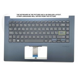 Carcasa superioara cu tastatura palmrest Laptop, Asus, VivoBook 14 X421F, X421FA, X421FF, X421FL, X421FP, X421FQ, 90NB0Q07-R32UI0, 90NB0Q07-R32US0, 39XKSTAJN80, X421FAY-1K, American Blue, layout US