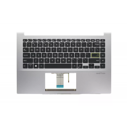 Carcasa superioara cu tastatura palmrest Laptop, Asus, VivoBook 14 X421I, X421IA, X421U, X421UUA, 90NB0QR4-R30US0, 90NB0QR4-R30UI0, 39XKSTAJNG0, X421IA-8G, iluminata, gri, layout US