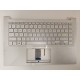 Carcasa superioara cu tastatura palmrest Laptop, Asus, VivoBook 14 X421I, X421IA, X421U, X421UUA, 90NB0QR1-R30US0, 90NB0QR1-R30UI0, 39XKSTAJNF0, X421IA-8G, iluminata, argintie, layout US