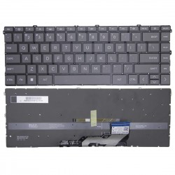 Tastatura Laptop, HP, Envy X360 15-FH, 15Z-FH, TPN-C166, iluminata, gri inchis, layout US