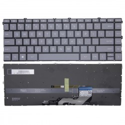 Tastatura Laptop, HP, Envy X360 15-FH, 15Z-FH, TPN-C166, iluminata, gri deschis, layout US