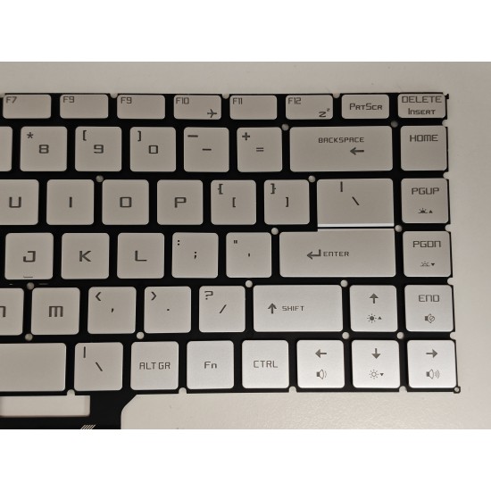 Tastatura Laptop Gaming, MSI, Bravo 15 A4DC, A4DCR, A4DD, A4DDR, MS-16WK, iluminata, argintie, layout US