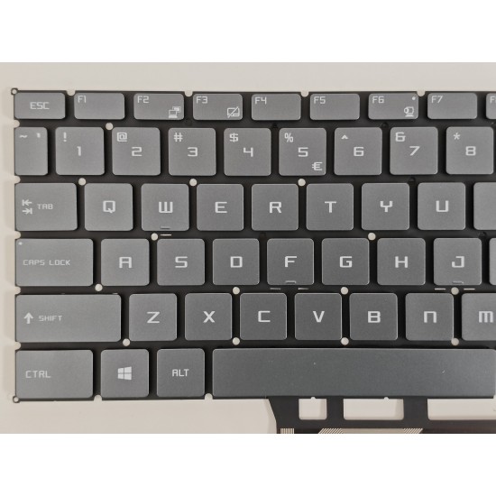 Tastatura Laptop Gaming, MSI, Bravo 15 A4DC, A4DCR, A4DD, A4DDR, MS-16WK, iluminata, gri, layout US