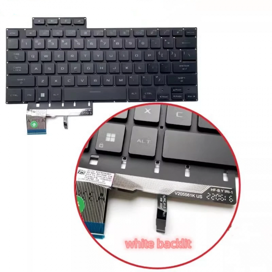 Tastatura Laptop Gaming, Asus, ROG Zephyrus M16 GU604V, GU604VI, GU604VU, GU604VY, GU604VZ, iluminata, 8 pini, neagra, layout US