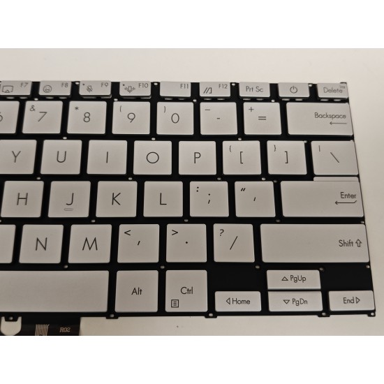 Tastatura Laptop, Asus, ZenBook 14 Q415M, Q415MA, iluminata, argintie, layout US