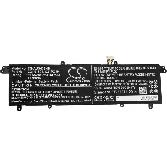 Baterie compatibila Laptop, Asus, ZenBook S13 UX392F, UX392FA, UX392FN, 0B200-03210100, 3ICP5/70/82, C31POJH, C31N1821, 11.55V, 4150mAh, 47.93Wh