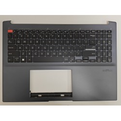 Carcasa superioara cu tastatura palmrest Laptop, Asus, Vivobook Pro 16 K6602Z, K6602ZC, K6602ZE, 90NB0Z41-R30US0, 90NB0Z41-R30UI0, K6602ZE-2B, NB6177, HQ207220900002921, iluminata, neagra, layout US