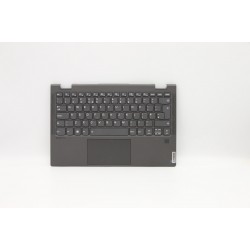 Carcasa superioara cu tastatura palmrest Laptop 2-in-1, Lenovo, Yoga C640-13IML LTE Type 81XL, 5CB0W43757, 45LF3TALV10, FALF3002010, iluminata, layout US