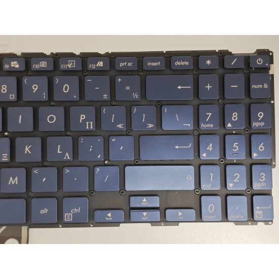 Tastatura Laptop, Asus, ZenBook 15 UX533F, UX533FAC, UX533FD, UX533FN, UX533FTC, iluminata, albastra, layout Greek (GR)/(US)