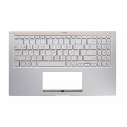 Carcasa superioara cu tastatura palmrest Laptop, Asus, ZenBook 15 UX533FAC, 90NB0NM5-R30590, 13NB0NM1P01011-1, 13N1-9DA0Q21, 13NB0NM5AM0311, 13NB0NMXM06X1X, UX534FAC-2S, iluminata, argintie, layout US