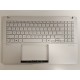Carcasa superioara cu tastatura palmrest Laptop, Asus, VivoBook S15 S5507Q, S5507QA, S5507QAD, 90NB14Q2-R31UI1, 90NB14Q2-R31US1, S5507QA-8S, 6070B2333712, iluminata, argintie, layout US