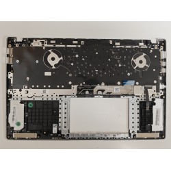 Carcasa superioara cu tastatura palmrest Laptop, Asus, VivoBook S15 S5507Q, S5507QA, S5507QAD, 90NB14Q2-R31UI1, 90NB14Q2-R31US1, S5507QA-8S, 6070B2333712, iluminata, argintie, layout US