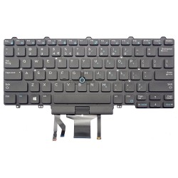 Tastatura Laptop, Dell, Latitude 14 E7480, P73G, P73G002, 0F2X80, 04VMV0, dual point, iluminata, neagra, layout US