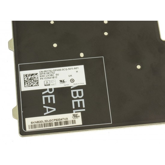 Tastatura Laptop, Dell, Latitude 14 5491, P72G, P72G002, 0K9V28, 09170J, dual point, iluminata, neagra, layout UK