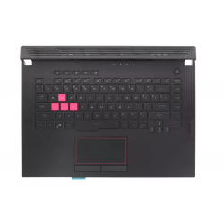 Carcasa superioara cu tastatura palmrest Laptop Gaming, Asus, ROG Strix G15 G512L, G512LU, G512LV, G512LW, G512LWS, 90NR0343-R31US0, 6051B1433101, G512LWS-1H, iluminata, RGB 4-Zone, 16 pini, conector touchpad 8 pini, layout US