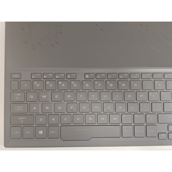Carcasa superioara cu tastatura palmrest Laptop Gaming, Asus, ROG Zephyrus S GX531G, 90NR01D1-R31US0, 13NR0101P01111, 13NR0101P05011-1, 13N1-7QA0101, 13NR01D1AM0701, GX531GX-1A, iluminata, RGB 4-Zone, neagra, layout US