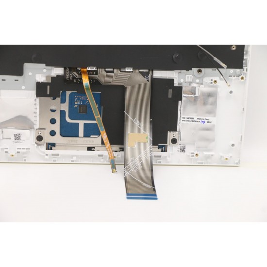 Carcasa superioara cu tastatura palmrest Laptop, Lenovo, Legion 5 Pro 16ARH7H Type 82RG, 5CB1D05424, AP1ZV000110, iluminata, alba, layout US