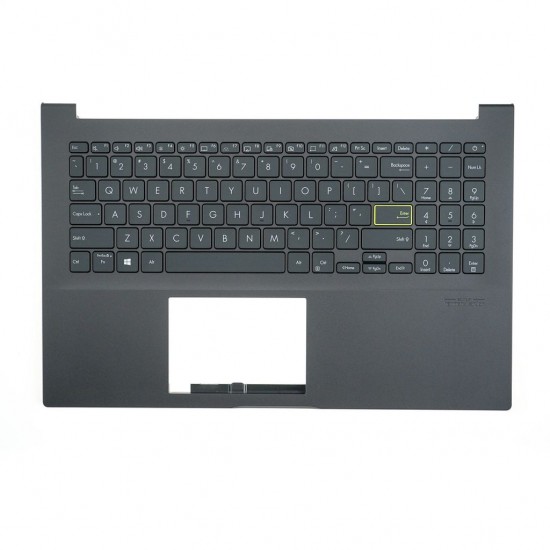 Carcasa superioara cu tastatura palmrest Laptop, Asus, VivoBook 15 F513I, F513IA, 90NB0RR1-R32US0, 13N1-BAA0402, 13N1-BQM0201, X513IA-2K, iluminata, neagra, layout US
