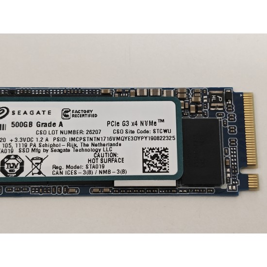 Solid State Drive (SSD) Seagate, 500GB, PCIe Gen 3.0 x 4, NVMe M.2, BarraCuda Q5, ZP500CV30001, 2300 MB/s, 900 MB/s, Laptop/Desktop