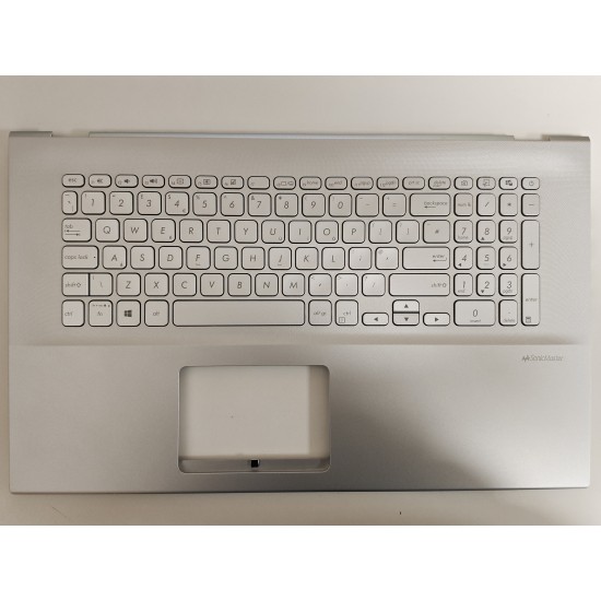 Carcasa superioara cu tastatura palmrest Laptop, Asus, VivoBook S17 S712F, S712FA, S712FAM, S712FB, S712J, S712JA, S712U, S712UA, 90NB0TW1-R30UK0, 90PC27380100GZ, 13NB0TW0M01011, 13N1-D0A0101, 13N1-D0A0401, argintie, layout UK