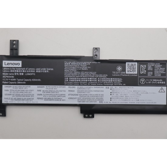 Baterie Laptop, Lenovo, 5B11B36275, 5B11B36279, 5B11B36283, 5B11N52013, 5B11N52029, 5B11N52033, 5B11N52038, 5B11B36273, 5B11B36278, 5B11B36285, 5B11N52011, 3ICP6/54/90, L20C3PF0, 11.1V, 3964mAh, 45Wh