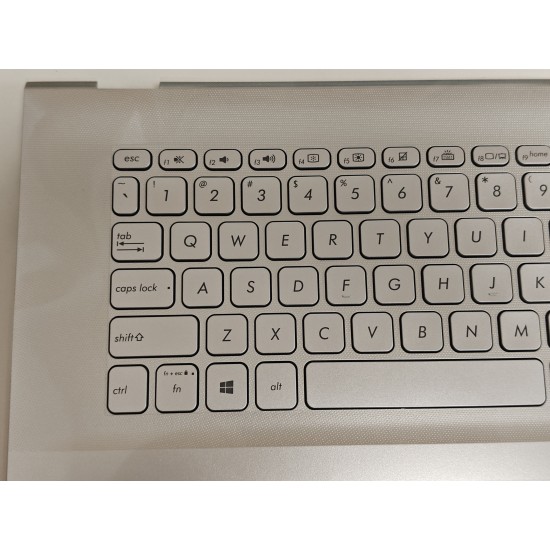 Carcasa superioara cu tastatura palmrest Laptop, Asus, VivoBook S17 S712D, S712DA, S712DAM, S712DK, S712E, S712EA, S712EAM, S712EQ, S712EQM, 90NB0L61-R31US0, 90PC27130101GZ, 13NB0L60M01211, 13N1-7GA0S01, X712FA-8S, iluminata, argintie, layout US