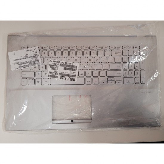 Carcasa superioara cu tastatura palmrest Laptop, Asus, VivoBook S17 S712D, S712DA, S712DAM, S712DK, S712E, S712EA, S712EAM, S712EQ, S712EQM, 90NB0L61-R31US0, 90PC27130101GZ, 13NB0L60M01211, 13N1-7GA0S01, X712FA-8S, iluminata, argintie, layout US