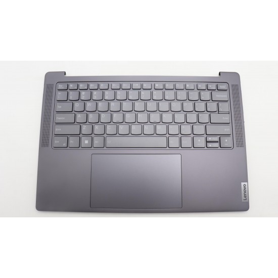 Carcasa superioara cu tastatura palmrest Laptop, Lenovo, Yoga Pro 7 14APH8 Type 82Y8, 5CB1L80275, HQ207220BC000, HQ269010001H0, NB6369, iluminata, Storm Grey, layout US