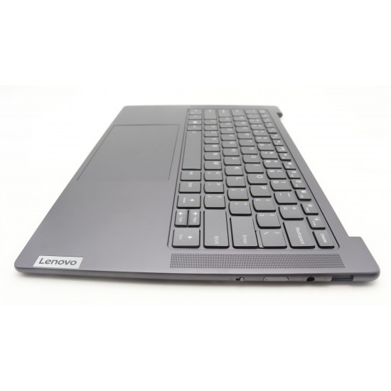 Carcasa superioara cu tastatura palmrest Laptop, Lenovo, Yoga Pro 7 14APH8 Type 82Y8, 5CB1L80275, HQ207220BC000, HQ269010001H0, NB6369, iluminata, Storm Grey, layout US