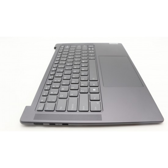 Carcasa superioara cu tastatura palmrest Laptop, Lenovo, Yoga Pro 7 14APH8 Type 82Y8, 5CB1L80275, HQ207220BC000, HQ269010001H0, NB6369, iluminata, Storm Grey, layout US