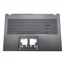 Carcasa superioara cu tastatura palmrest Laptop, Acer, Aspire 7 A715-76, A715-76G, 6B.QHTN7.030, EAZYX00201A, iluminata, neagra, layout US