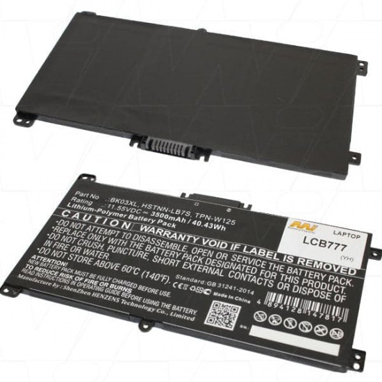 Baterie compatibila Laptop, HP, Pavilion X360 14-BA, 14M-BA, 14T-BA, TPN-W125, 916366-541, 916366-421, 916811-855, 916812-855, HSTNN-UB7G, HSTNN-LB7S, BK03XL, 11.55V, 3500mAh, 40.43Wh