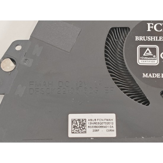 Cooler procesor Laptop Gaming, Asus, ROG Zephyrus S17 GX701L, GX701LV, GX701LXS, GX701LWS, 13NR03Q0T02011, 13NR03Q0T02012, DFSCK22105182-FMAH, 6033B0088401, 12V, 1A, CPU