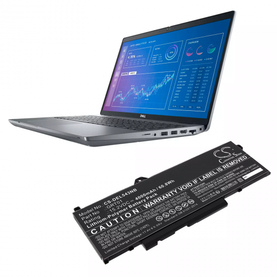 Baterie compatibila Laptop, Dell, Alienware M17 R5 AMD, P50E, P50E001, P50E002, P50E003, GRT01, CS-DEL543NB, 15.2V, 4000mah, 60.8Wh