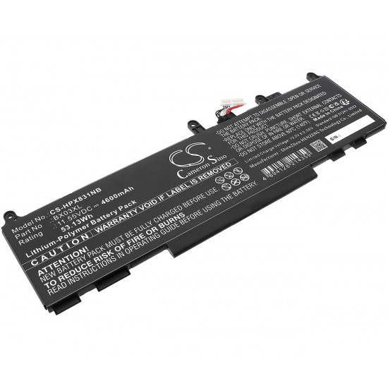 Baterie compatibila Laptop, HP, ZBook Firefly 14 G11, N59787-005, CS-HPX831NB, BX03XL, 11.55V, 4600mAh, 53.13Wh