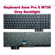 Tastatura Laptop, Asus, ProArt StudioBook Pro X W730G, W730G1T, W730G2T, W730G5T, iluminata, gri, layout US