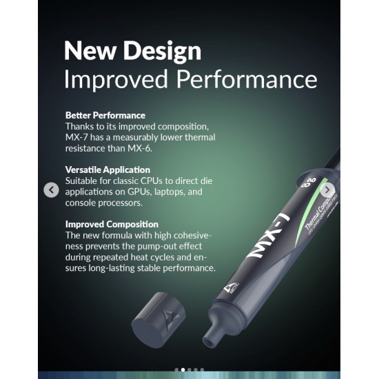 Pasta termica termoconductoare Arctic MX-7, 8g, ACTCP00091A, PREMIUM Performance Thermal Compound, Laptop/Desktop Gaming