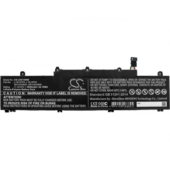 Baterie Laptop, Lenovo, ThinkPad TP00117A, TP00116C, CS-LVE140NB, L19C3PD5, L19L3PD5, SB10X02603, SB10X02608, 11.34V, 3950mAh, 44.79Wh