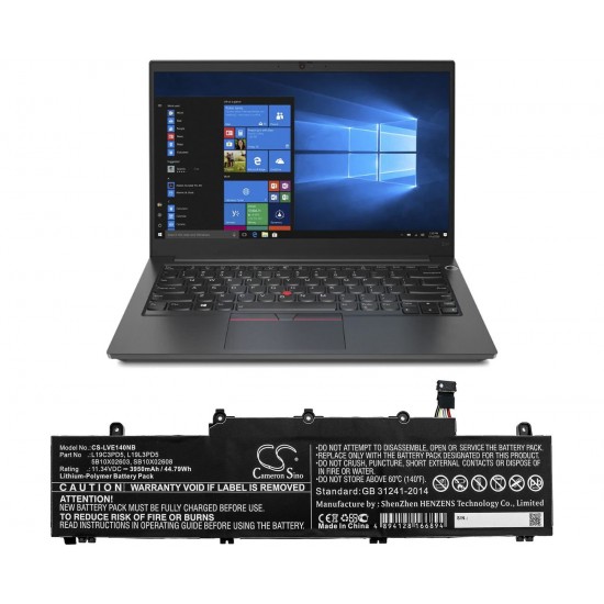 Baterie Laptop, Lenovo, ThinkPad TP00117A, TP00116C, CS-LVE140NB, L19C3PD5, L19L3PD5, SB10X02603, SB10X02608, 11.34V, 3950mAh, 44.79Wh