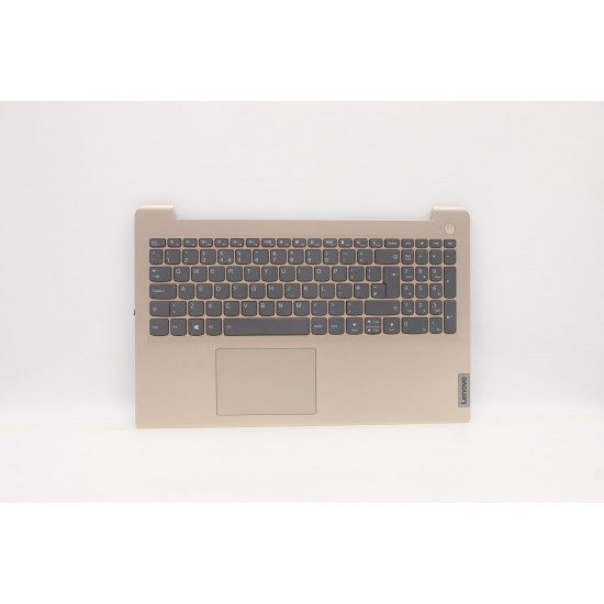 Carcasa cu tastatura palmrest Laptop, Lenovo, IdeaPad 3-15ADA6 Type 82KR, 5CB1B84525, AP21P000650, AM21P000110, EC21P000210, iluminata, aurie, layout UK